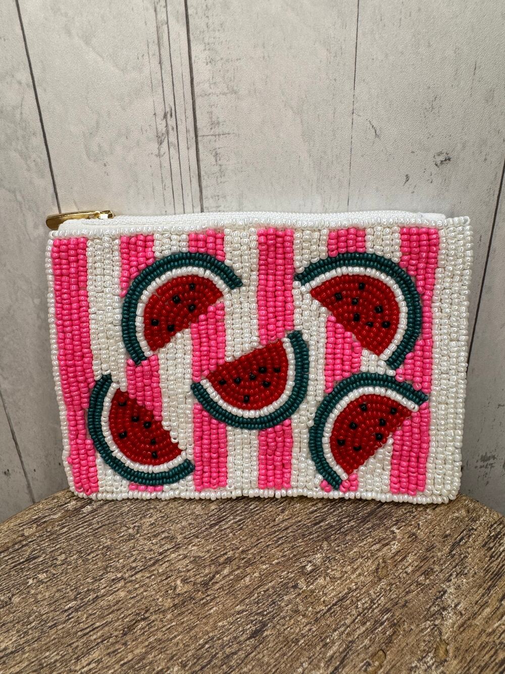 Cute Watermelon Beaded Coin Purse Fruit Lover Pouch Womens Gift for Her NEW!